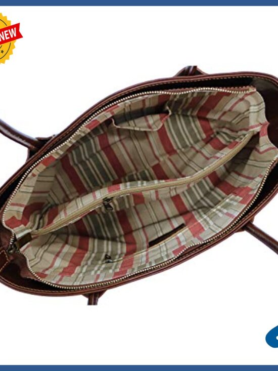 Italian Leather Shoulder Bag Satchel Purse with Removable Strap - Picture 5 of 6